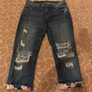 LF Boyfriend Ripped Jeans (with floral roll)